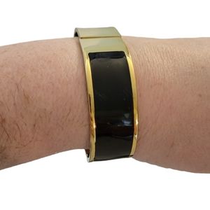 Edforce Stainless Steel Enameled Bracelet Goldtone Black